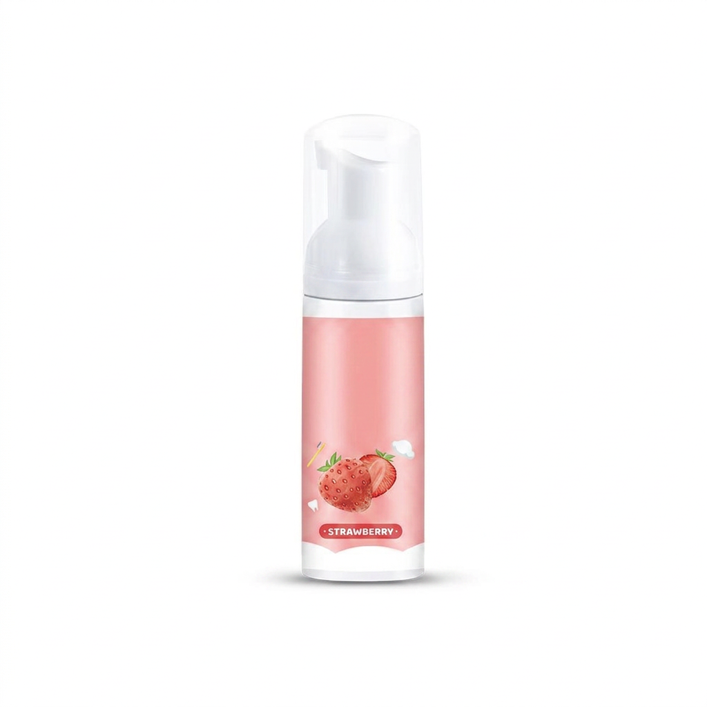 Strawberry foaming kids toothpaste bottle